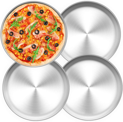 Pizzablech 4er set edelstahl - pizzablech,