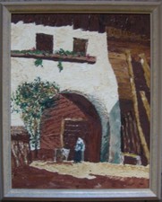 ::TORBOGEN KLOSTER FINCA HOF TOR  FACHWERK RANKEN INNENSICHT HOLZ PUTZ ANTIK 