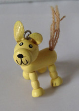 Schlüsselanhänger Taschenanhänger Hund aus Holz beweglich ca,5cm