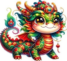 Farbe Drache Mond Neujahr