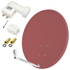 SAT Anlage Opticum 80cm Spiegel Schüssel + Twin LNB HD r ► 2 Teilnehmer Receiver