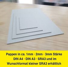 Graupappe Buchbinderpappe Bastelpappe Graukarton A4  A3  SRA3 - 1 mm 2 mm 3mm