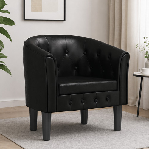 Clubsessel schwarz kunstleder - clubsessel,