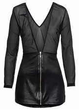 Sexy figurbetontes Kleid Reißverschluss Gr. 52/54 Schwarz Damen-Dessous Neu*