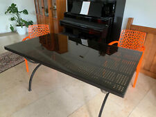 MBM-Metalltisch für Garten/Wintergarten mit Rauchglasplatte