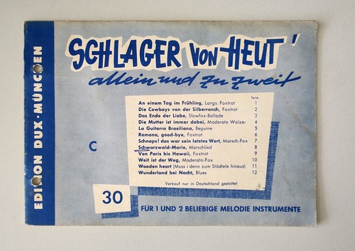 Notenheft schlager von heut - schlager, heut'