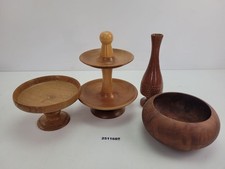 Holz Schalen Etagere Vase DDR