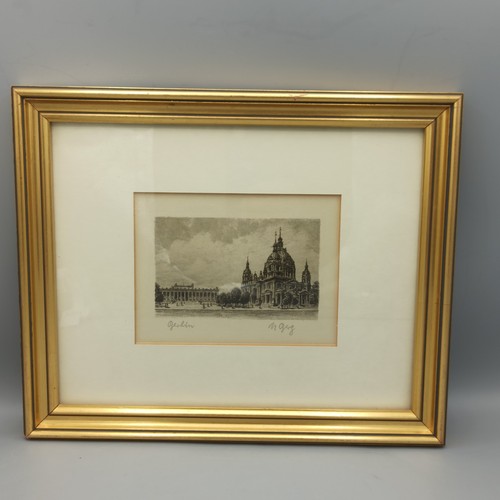 Max berg original - berg, radierung