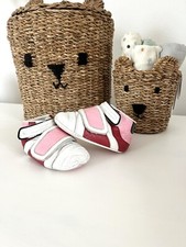 Gucci Turnschuhe Baby Mädchen rosa Leder Laufschuhe Original Logo GG