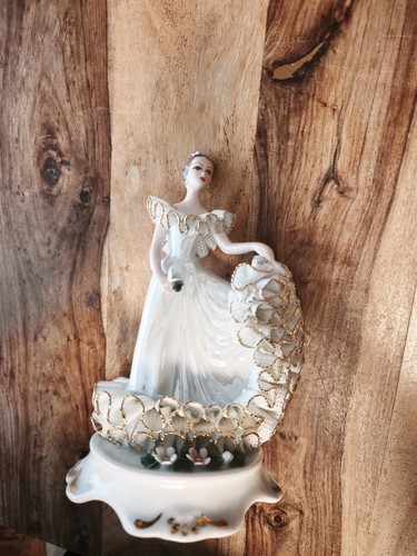 Vintage porzellanfigur dame - vintage,