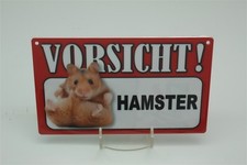 VORSICHT HAMSTER  Tierwarnschild -  Warnschild 20x12 cm 58 ZWERGHAMSTER