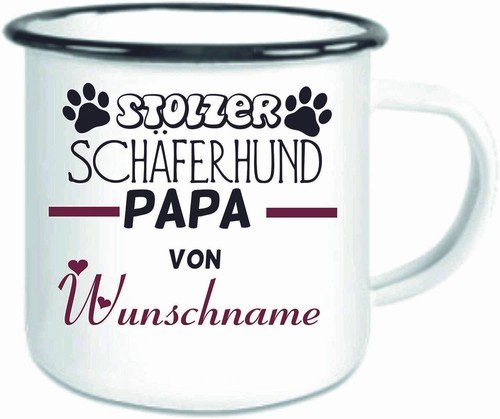 Emaille tasse wunschname - m.,