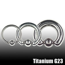 1,0mm Titan Piercing Ring D:6-9mm mit Kugel Ohr Nase Lippenbändchen Ball Closure