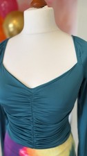Tolles Petrol Farbenes Stretch Oberteil Mit Dezentem Glanz Größe M
