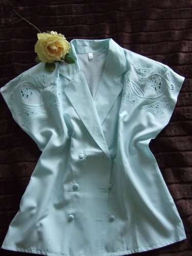 Bluse vintage lochstickerei - bluse,