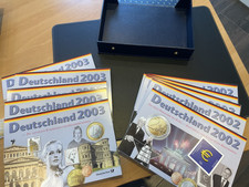 BRD KMS  2002 u. 2003 PP m. all. Buchst, A, J ,G, F, und D incl. der Box,  Post.