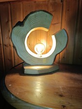 Baumstamm,Holzlampe,Tischleuchte,Baumscheibe,THUJA,DEKO,RETRO LED Leuchte-UNIKAT