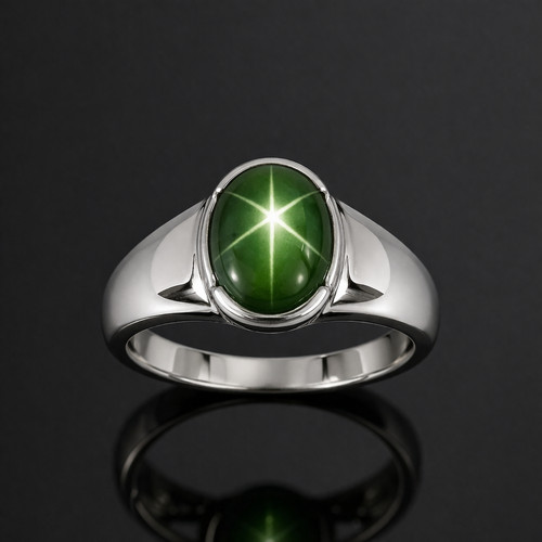 Grüner stern saphir - stern, ring