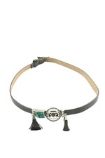 PIPPA & JEAN Lederarmschmuck Damen Armschmuck schwarz-silberfarben