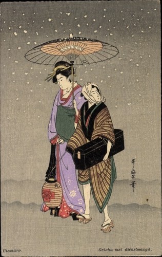 Utamaro geisha met - utamaro,,