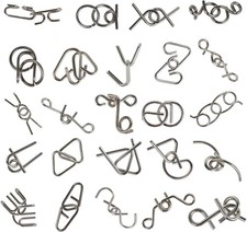 24-teiliges Metallpuzzle Set, Knobelspiele für Erwachsene, Geduldsspiel für Erwa