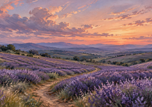Lavendelfelder sonnenuntergang - lavendelfelder,