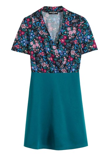 Kleid mit bedrucktem oberteil - kleid,