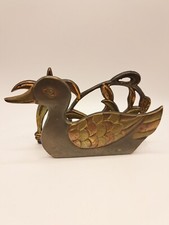 Briefständer - Messing - Serviettenhalter - Länge ca. 15 cm - Vintage Ente