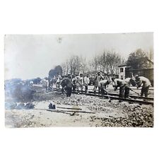 Postkarte AK Echtfoto Eisenbahnbau Bayerische Kompanie 1 Gl. 1915 Zug Frankr