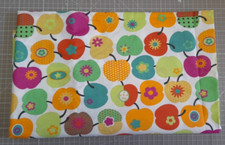 Baumwollstoff, Motivstoff, weiß, bunte Äpfel, 67 x 150 cm (VB)