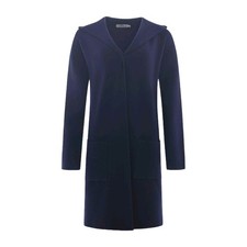 Zwillingsherz Strickjacke Jacke Mantel Strickmantel blau Kapuze (4 626)