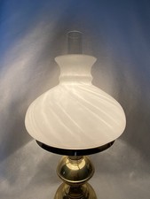 Petroleumlampe Tischlampe Messing/Glasschirm/Glaszylinder 52 cm