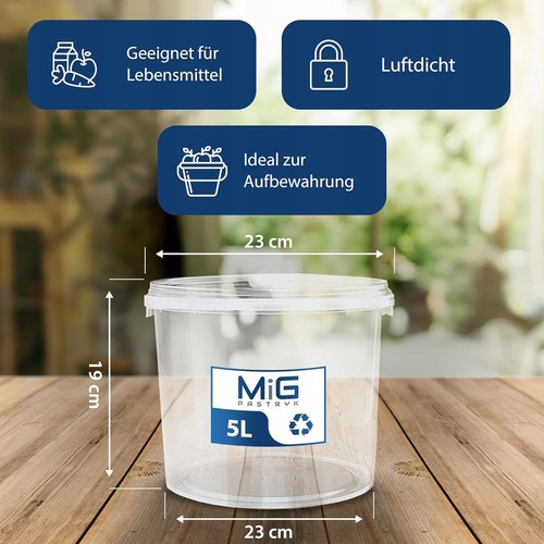 Transparenter eimer mit - transparenter, 5l