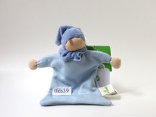 Alana Puppe blau Kleid Sterne / Zipfelmütze Püppchen Waldorf Kuscheltuch (T232)