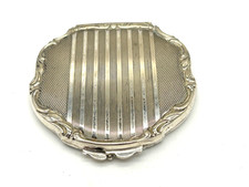 antike Puderdose Versilbert