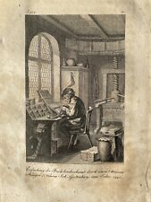 1789 Gravure Originals Illustration Kupferstich Miniature Buchdruckerkunst 1440
