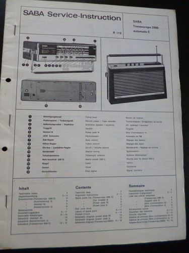Original service manual saba - original,
