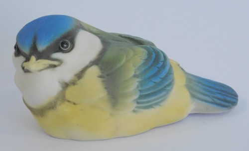 Porzellanfigur vogel blaumeise - vogel,