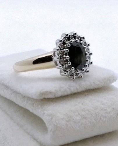 Gold ring mit saphir und - 14,