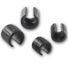 4 Stuhlgleiter/Bodenschoner Freischwinger ohne Zapfen runde Rohre schwarz