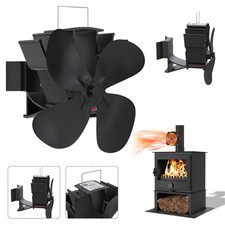 Ofenventilator Kamin Holzofen Stromlos Herd Lüfter 4 Flüge Wärmeverteilung Leise