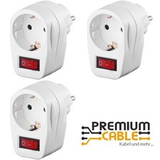 3 Stück schaltbare Steckdose Steckdosenschalter 16A 3500W Schutzkontaktsteckdose