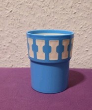 DDR 1x ZAHNPUTZBECHER TRINKBECHER in Hellblau/ Weiß neuwertig & unbenutzt 