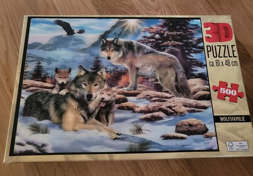 Wolfsfamilie puzzle effekt - puzzle, 3d