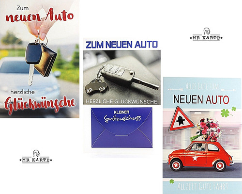 Karte zum neuen - , auto