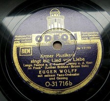 1244/ EUGEN WOLFF-Armer Musikant singt ein Lied von Liebe-FOX-78rpm Schellack
