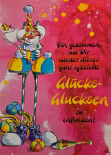 Diddl Postkarte - Nr. 62E - Depesche - Diddl auf Stelzen - Clown - Spruch
