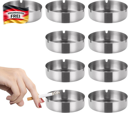 Edelstahl aschenbecher set 9er - aschenbecher,