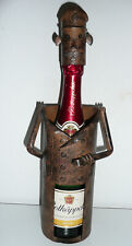 Wein Sekt Flaschenhalter Metall Figur braun Oberkellner Sommelier