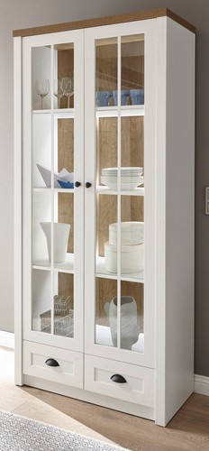 Vitrine weiß pinie und - weiß,